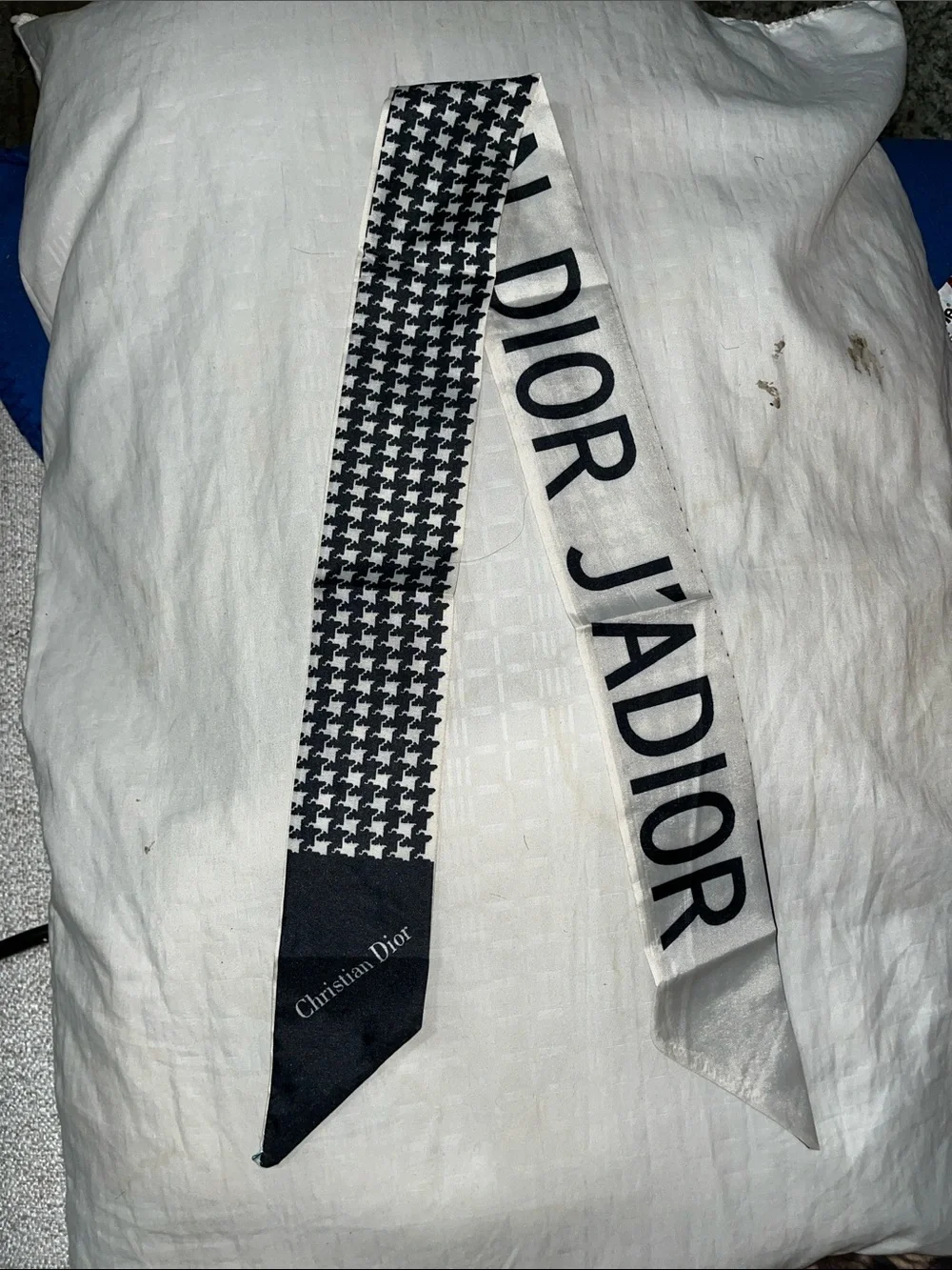 Dior Black and White J'ADIOR Signature Twilly Scarf - Picture 1 of 2